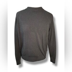 Classic black sweater with back zipper